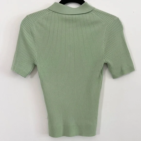Tuckernuck Mint Olivia Ribbed Polo Top - SMALL - Picture 8 of 9